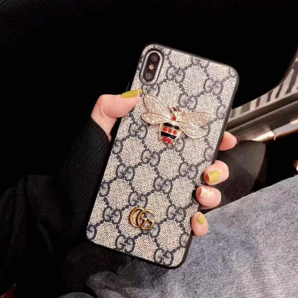 Gucci GG Supreme with Bee Emblem iPhone Case (5 Colors) for iPhone
