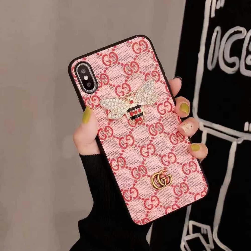 Gucci GG Supreme with Bee Emblem iPhone Case (5 Colors) for iPhone