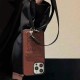 LOEWE Anagram Embossed iPhone Case with Card Holder & Strap (4 Colors)