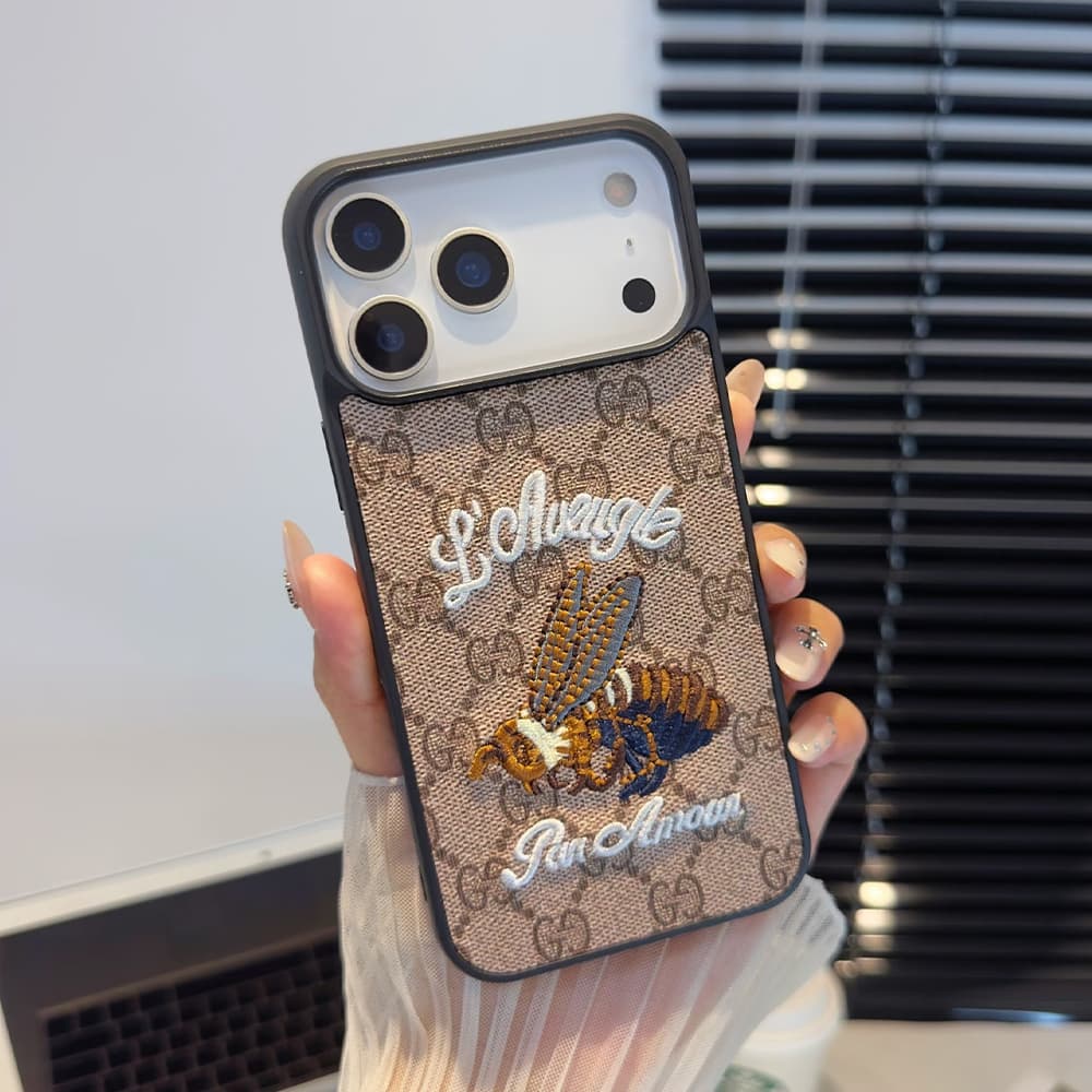 Gucci X Mickey Mouse Embroidery iPhone Case - Bee/Snake (8 Designs)