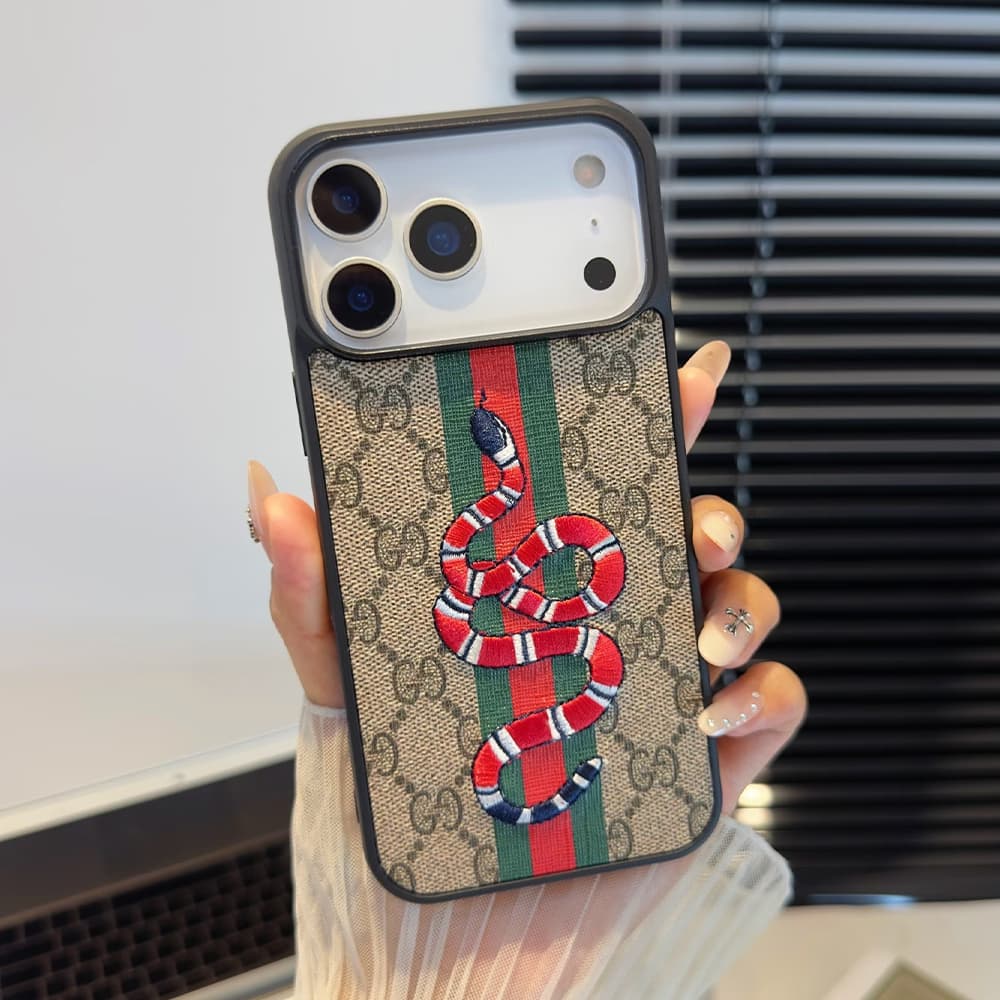 Gucci X Mickey Mouse Embroidery iPhone Case - Bee/Snake (8 Designs)