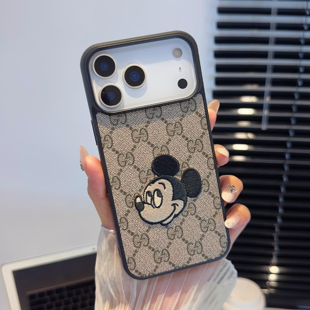 Gucci X Mickey Mouse Embroidery iPhone Case - Bee/Snake (8 Designs)