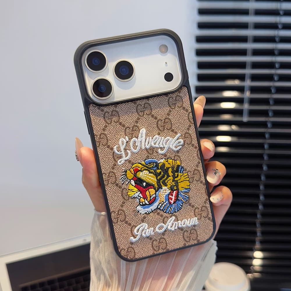 Gucci X Mickey Mouse Embroidery iPhone Case - Bee/Snake (8 Designs)