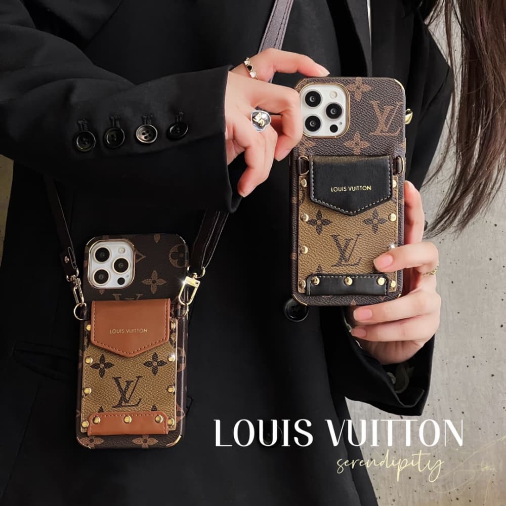 Louis Vuitton Monogram Crossbody Bag with Leather Strap iPhone Case