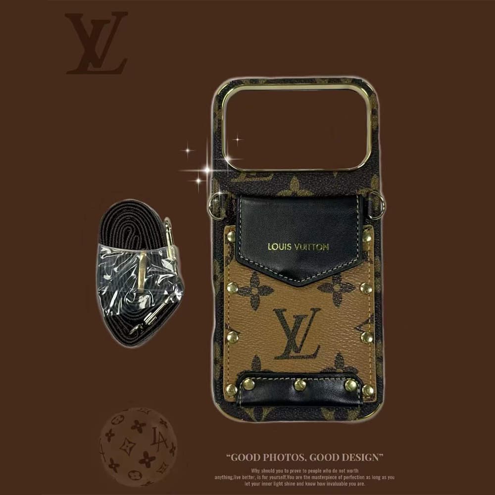Louis Vuitton Monogram Crossbody Bag with Leather Strap iPhone Case
