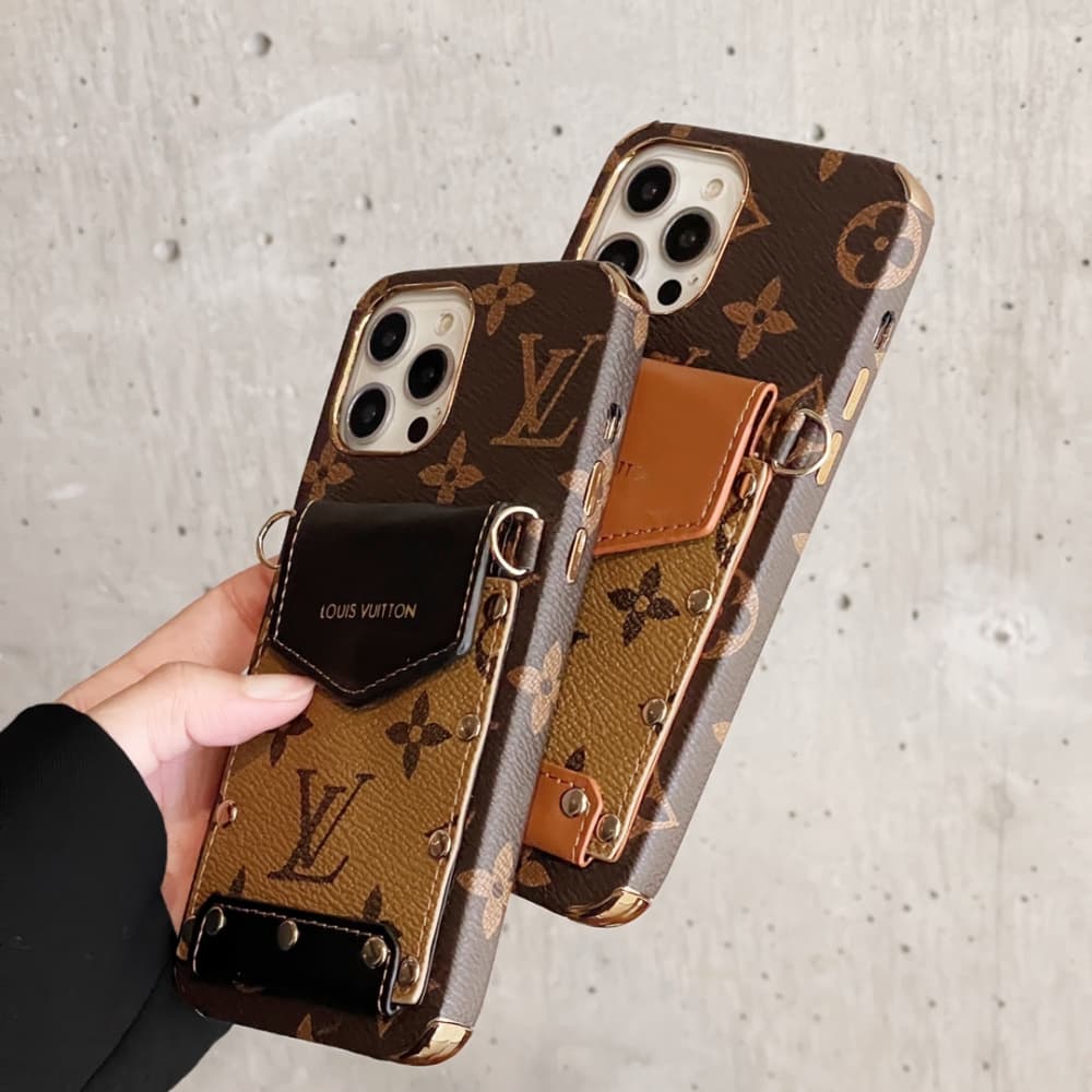 Louis Vuitton Monogram Crossbody Bag with Leather Strap iPhone Case