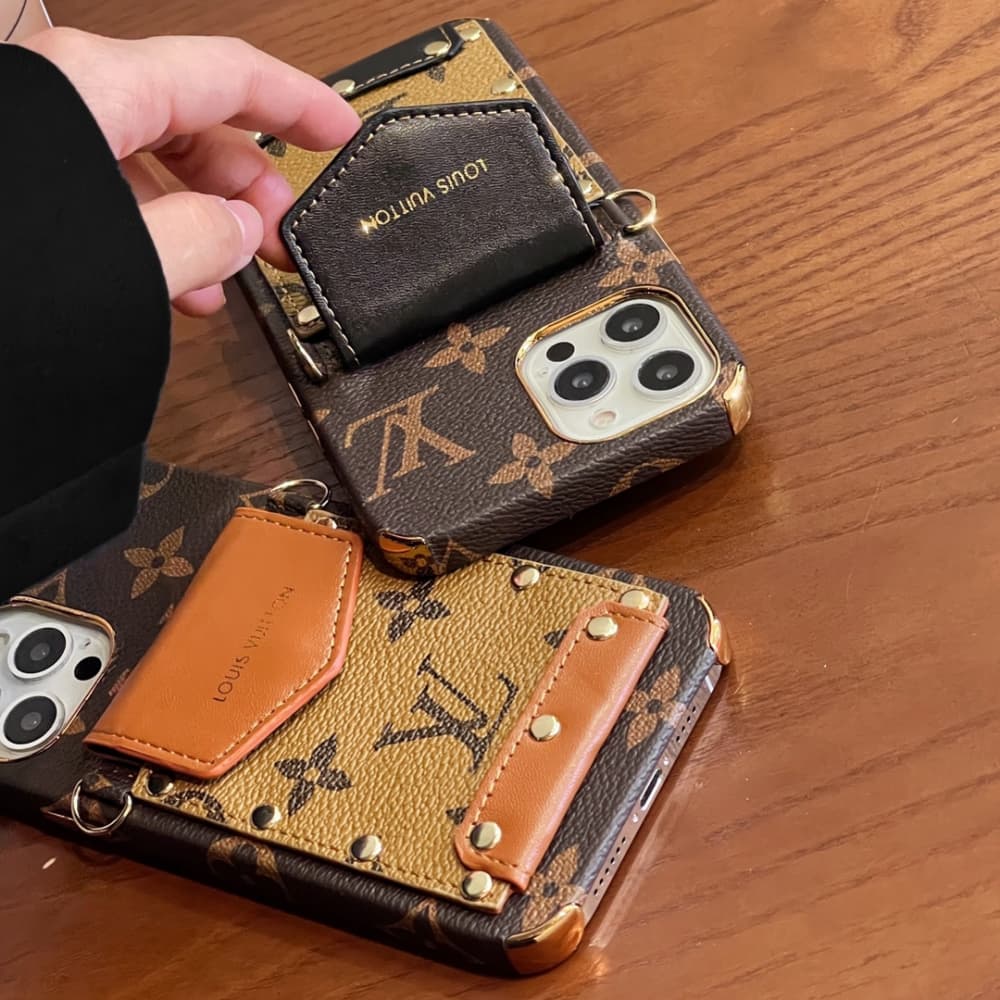 Louis Vuitton Monogram Crossbody Bag with Leather Strap iPhone Case