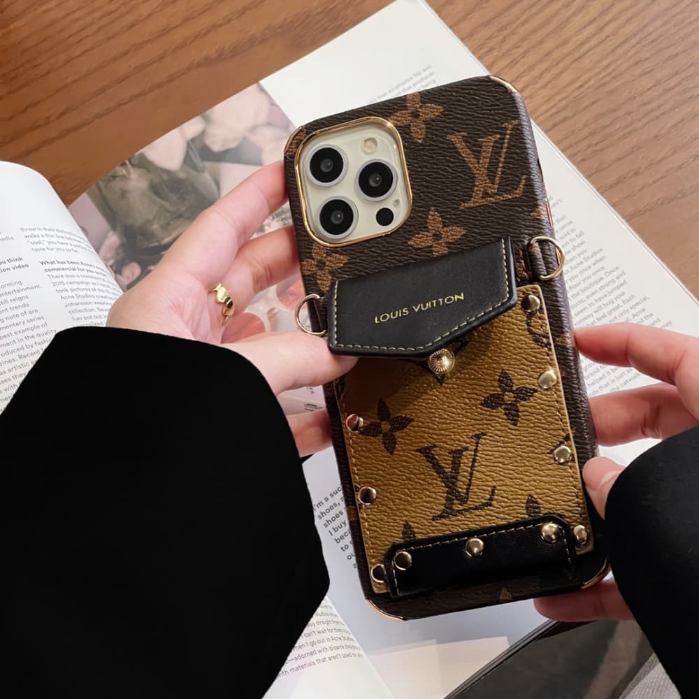 Louis Vuitton Monogram Crossbody Bag with Leather Strap iPhone Case