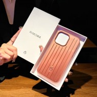 RIMOWA Aluminum Grooved Designer iPhone 13-16 Case in 5 Colors