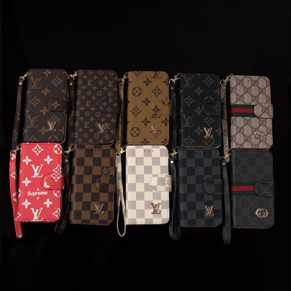 LV Gucci Classic Flip Cover for iPhone - Monogram/GG (Multi-Color)