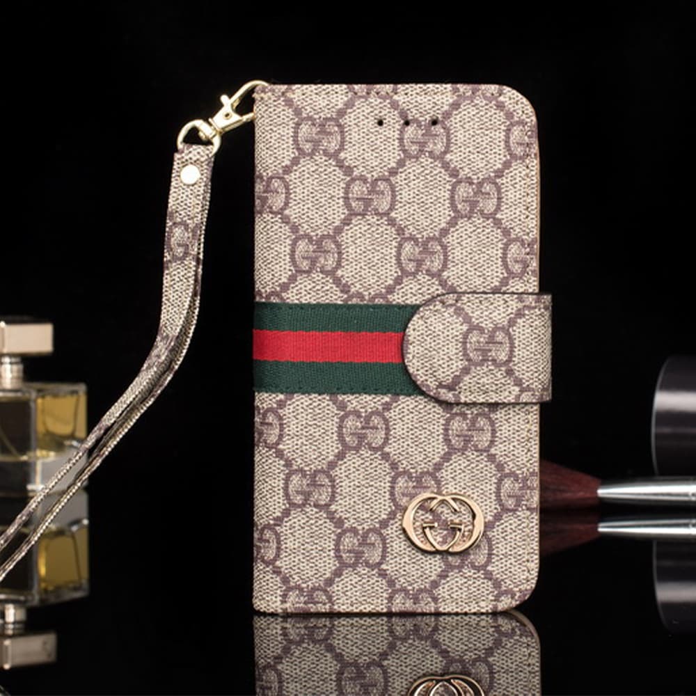 LV Gucci Classic Flip Cover for iPhone - Monogram/GG (Multi-Color)