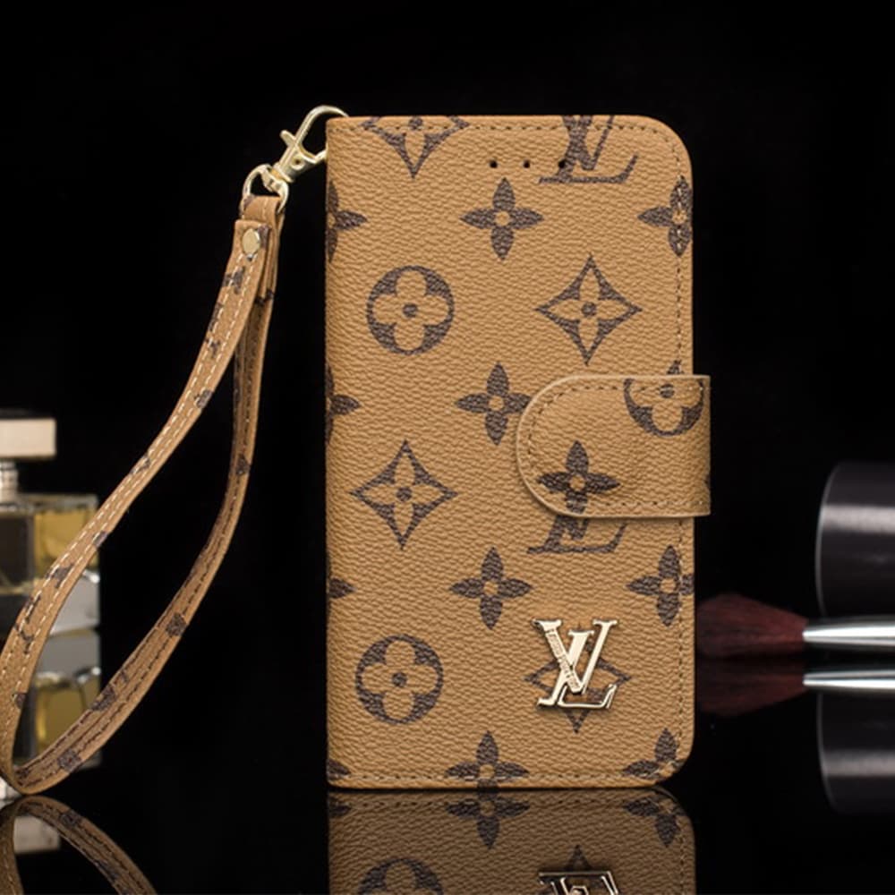 LV Gucci Classic Flip Cover for iPhone - Monogram/GG (Multi-Color)