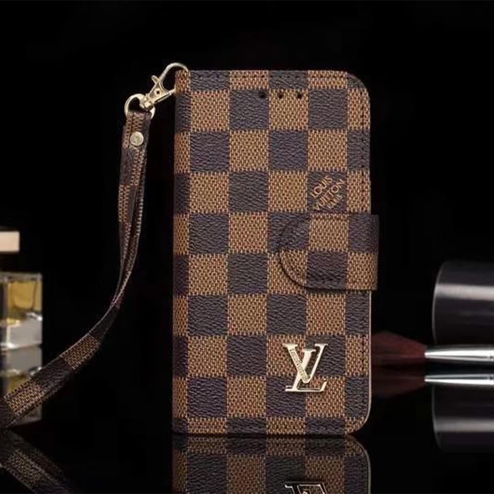 LV Gucci Burberry Classic Flip Cover for iPhone - Monogram/GG/Plaid (Multi-Color)