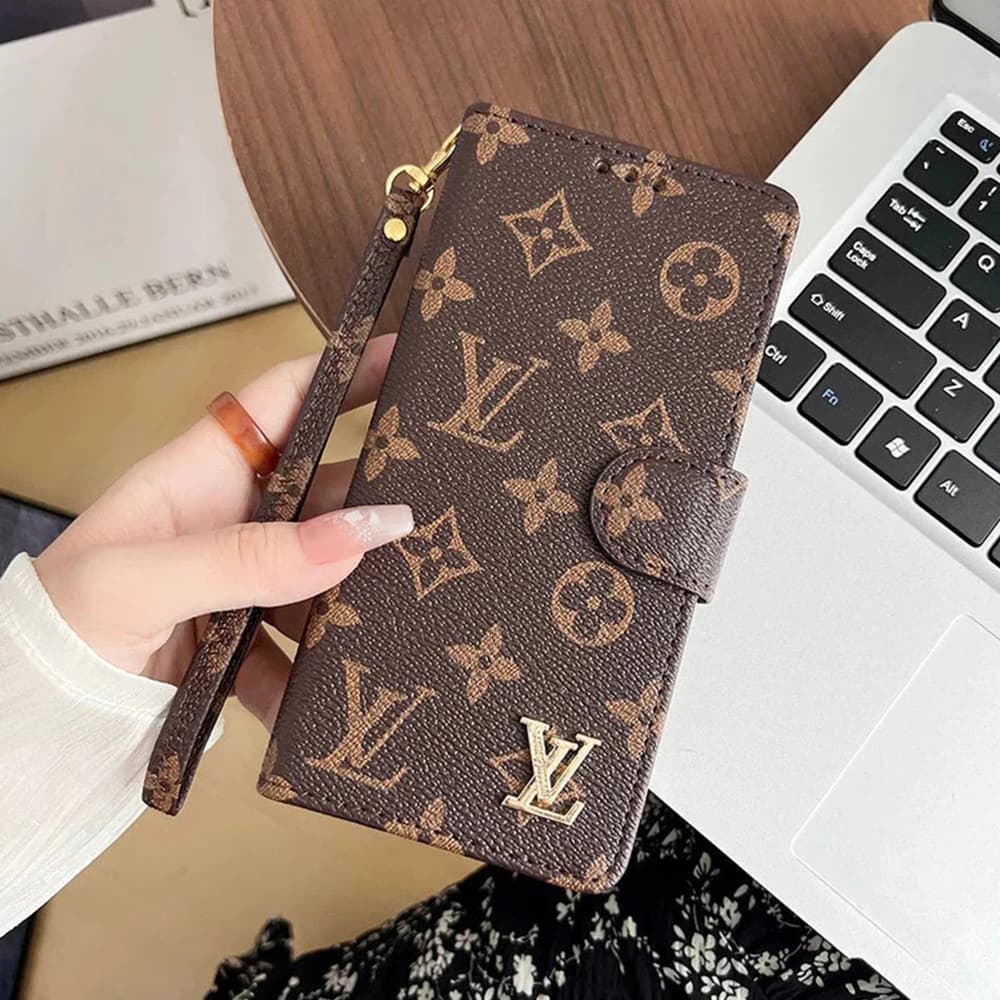 LV Gucci Burberry Classic Flip Cover for iPhone - Monogram/GG/Plaid (Multi-Color)