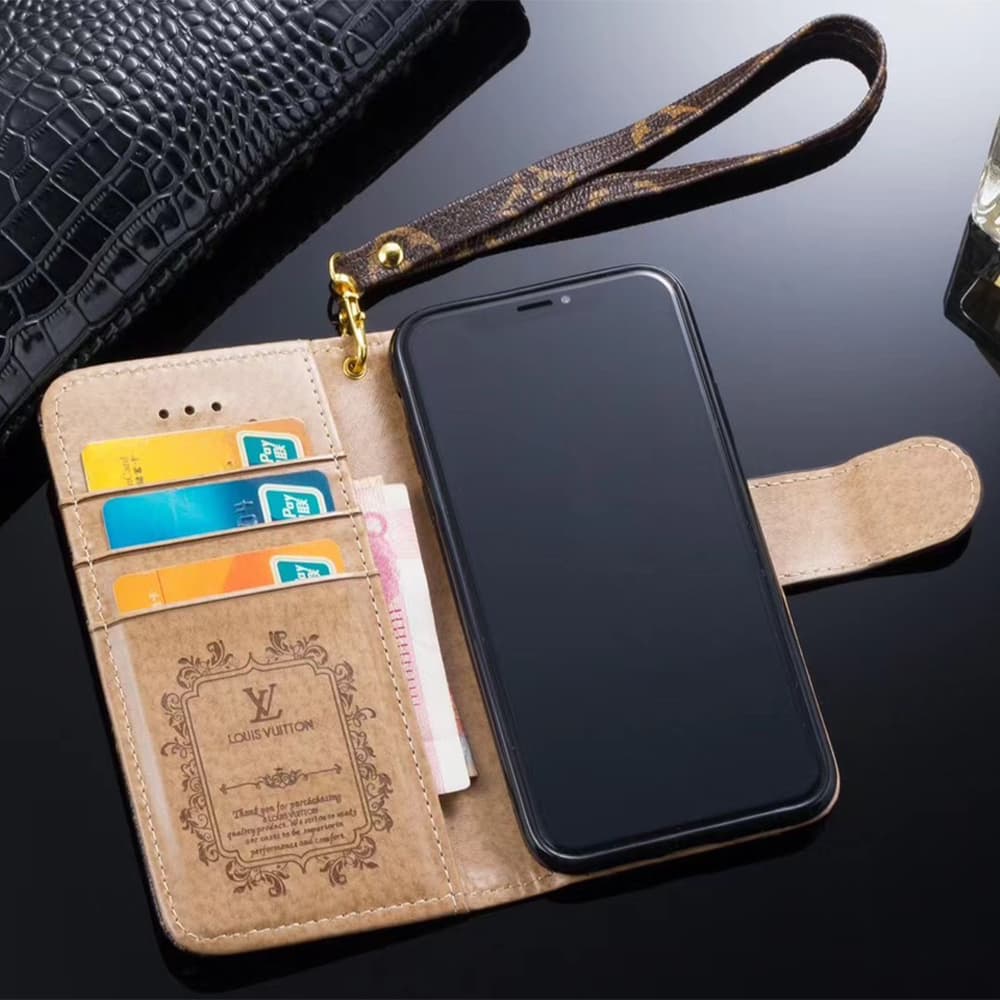 LV Gucci Burberry Classic Flip Cover for iPhone - Monogram/GG/Plaid (Multi-Color)