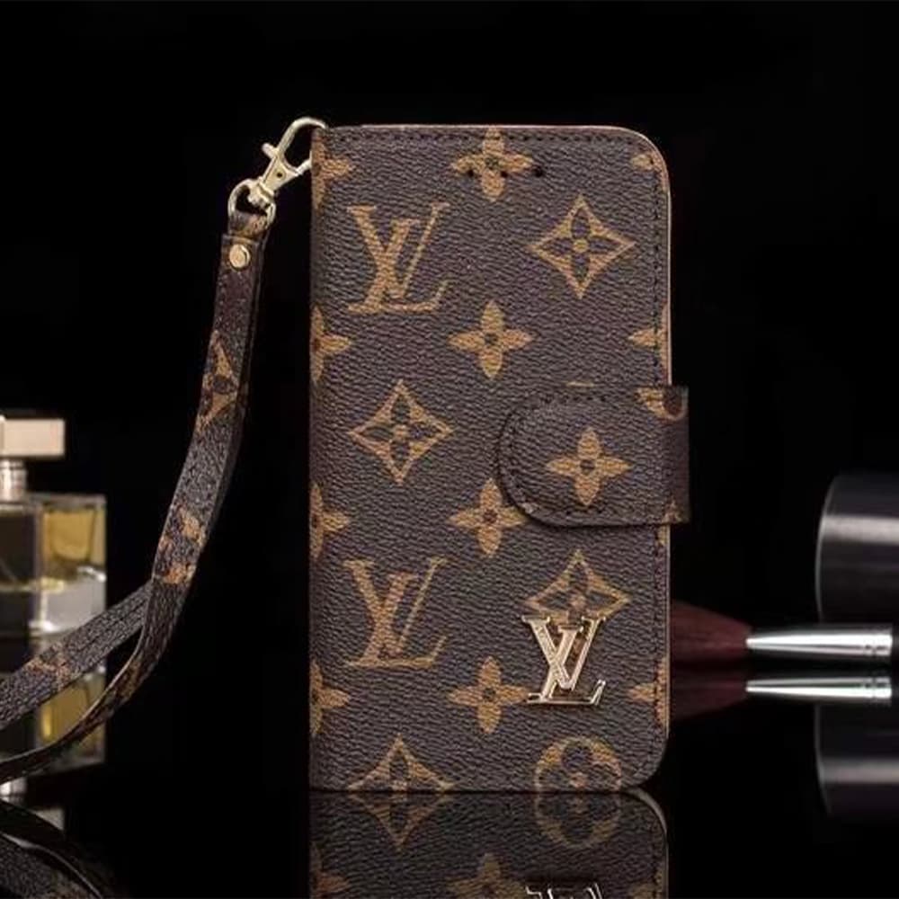 LV Gucci Burberry Classic Flip Cover for iPhone - Monogram/GG/Plaid (Multi-Color)