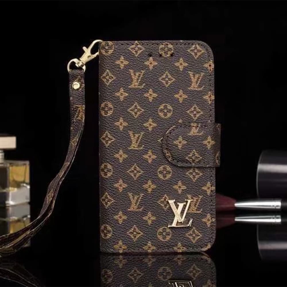 LV Gucci Burberry Classic Flip Cover for iPhone - Monogram/GG/Plaid (Multi-Color)