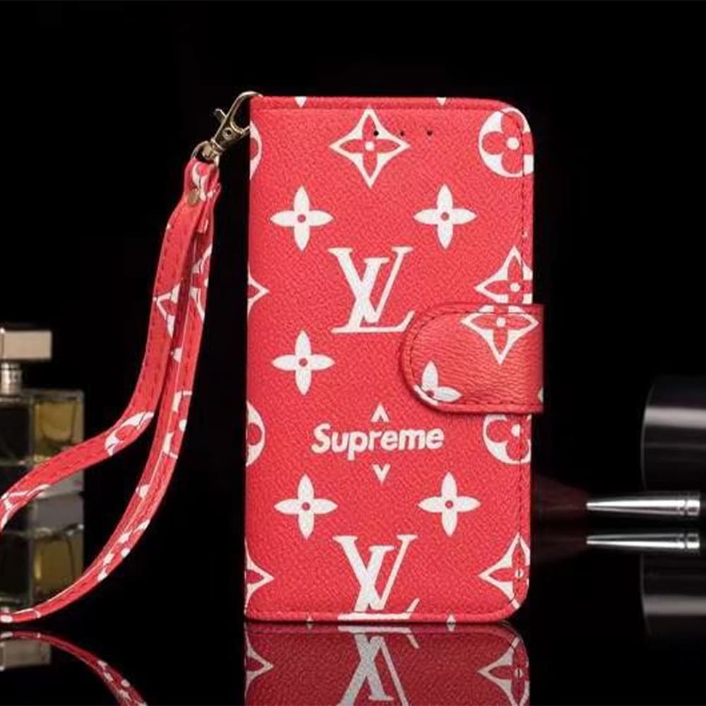 LV Gucci Burberry Classic Flip Cover for iPhone - Monogram/GG/Plaid (Multi-Color)
