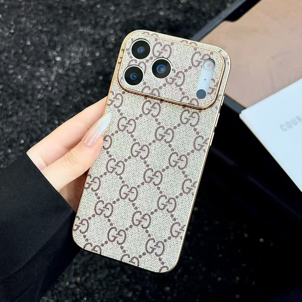 LV & Gucci Gold Frame Phone Case - Monogram/GG Print for iPhone & Galaxy