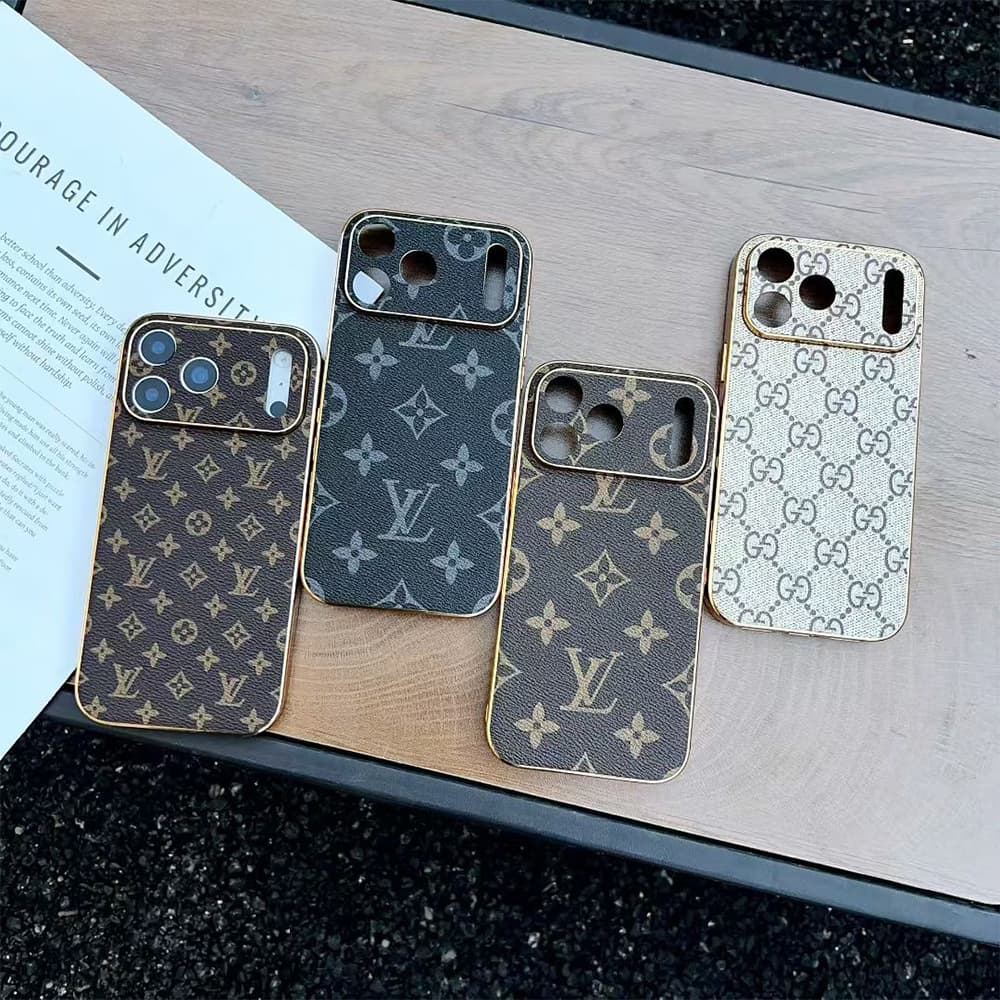 LV & Gucci Gold Frame Phone Case - Monogram/GG Print for iPhone & Galaxy
