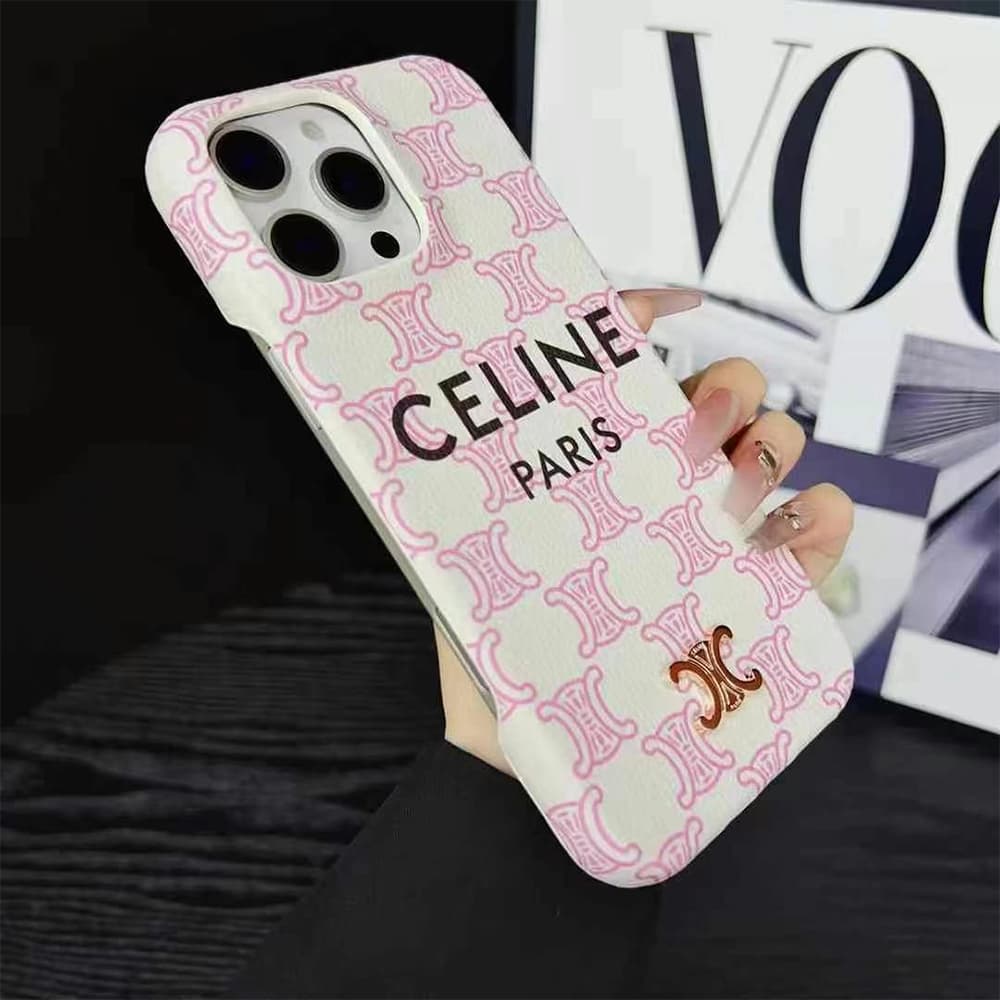 CELINE Triomphe & Carriage Print iPhone Case