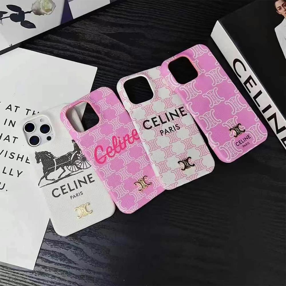 CELINE Triomphe & Carriage Print iPhone Case