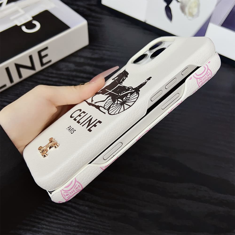 CELINE Triomphe & Carriage Print iPhone Case