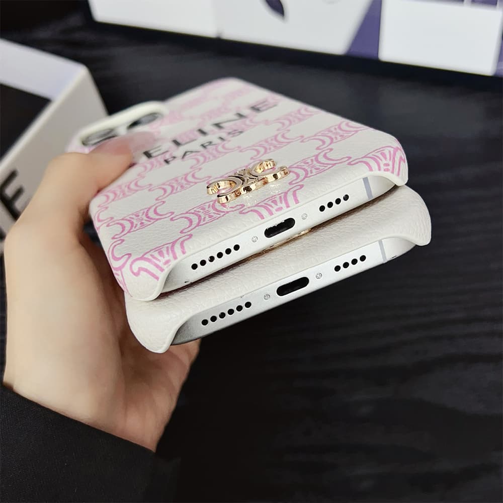 CELINE Triomphe & Carriage Print iPhone Case