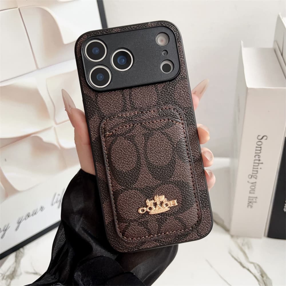LV Gucci Coach Burberry Precision Hole iPhone Case with Card Slot