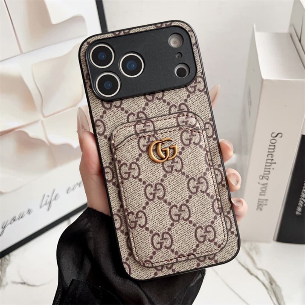 LV Gucci Coach Burberry Precision Hole iPhone Case with Card Slot