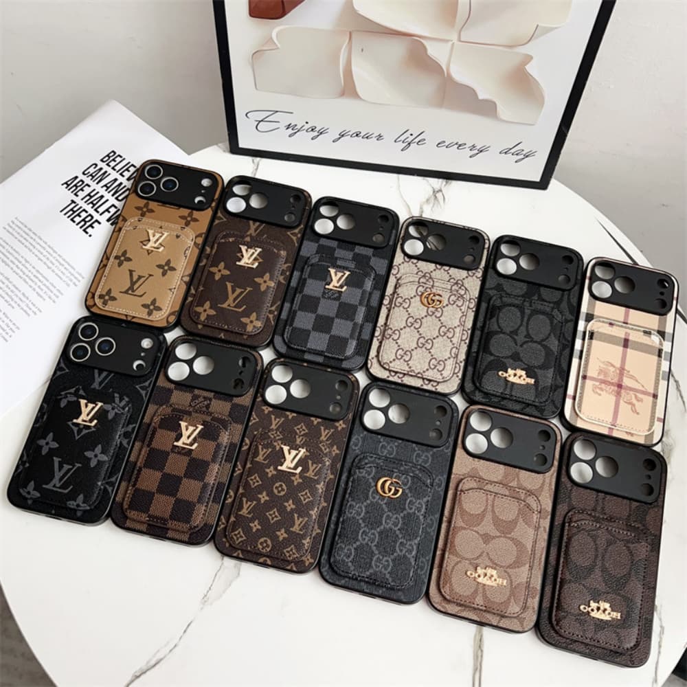 LV Gucci Coach Burberry Precision Hole iPhone Case with Card Slot
