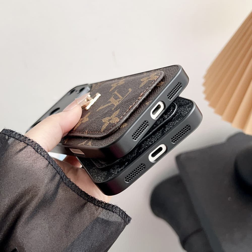 LV Gucci Coach Burberry Precision Hole iPhone Case with Card Slot
