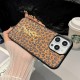 YSL Leopard Print iPhone Case with Gold Logo (2 Styles)