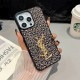 YSL Leopard Print iPhone Case with Gold Logo (2 Styles)