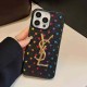YSL Glitter & Hearts iPhone Case with Gold Logo (5 Styles)