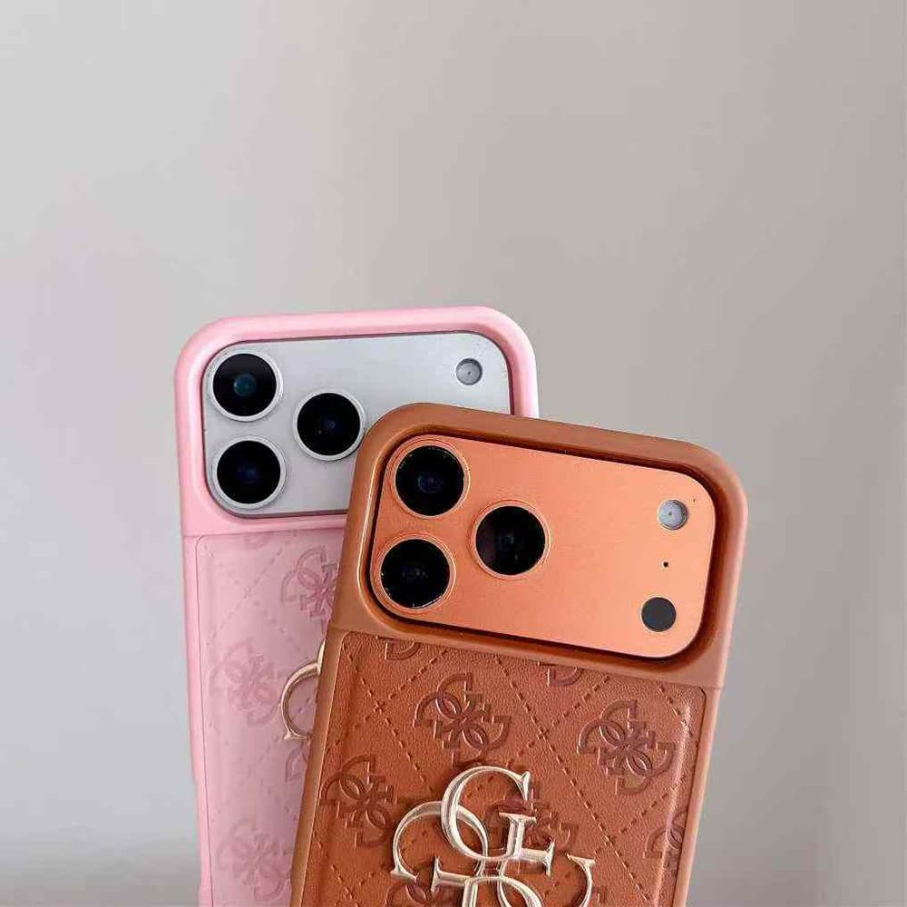 GUESS Embossed Pattern with Gold Logo iPhone Case (4 Colors)