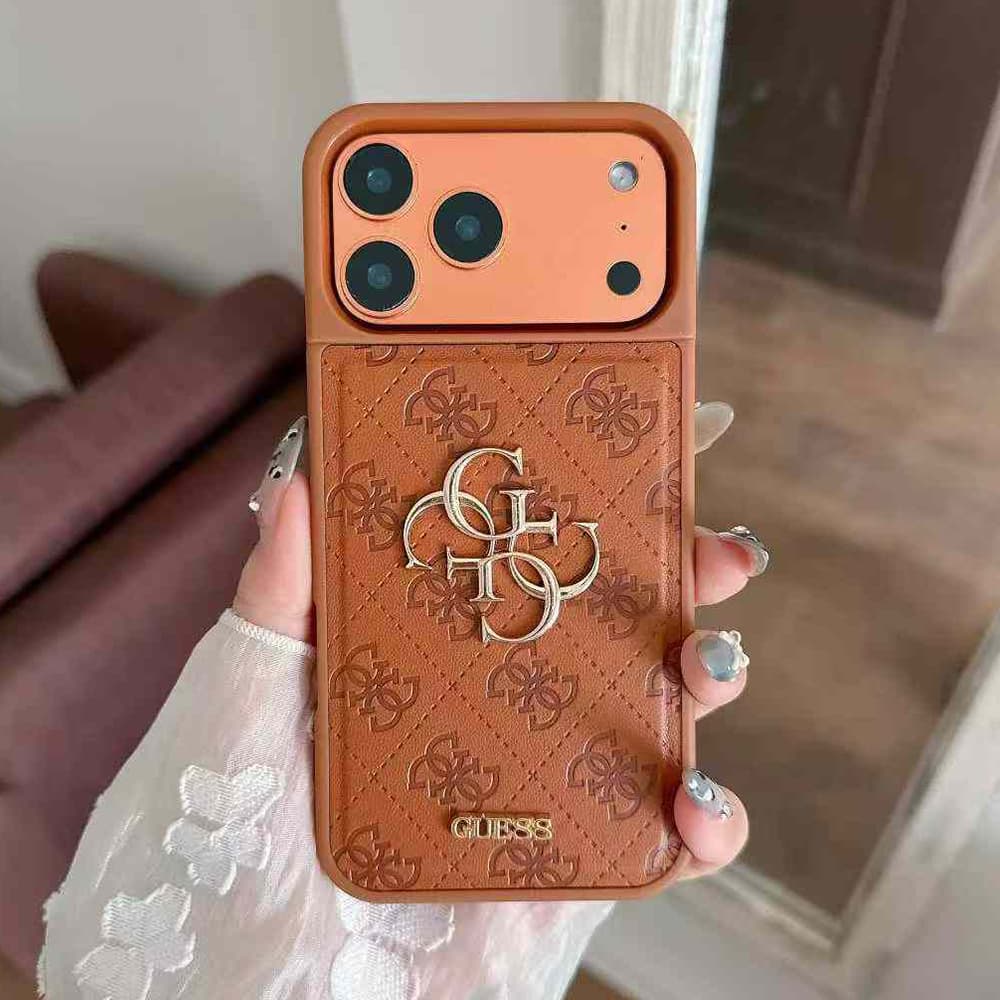 GUESS Embossed Pattern with Gold Logo iPhone Case (4 Colors)