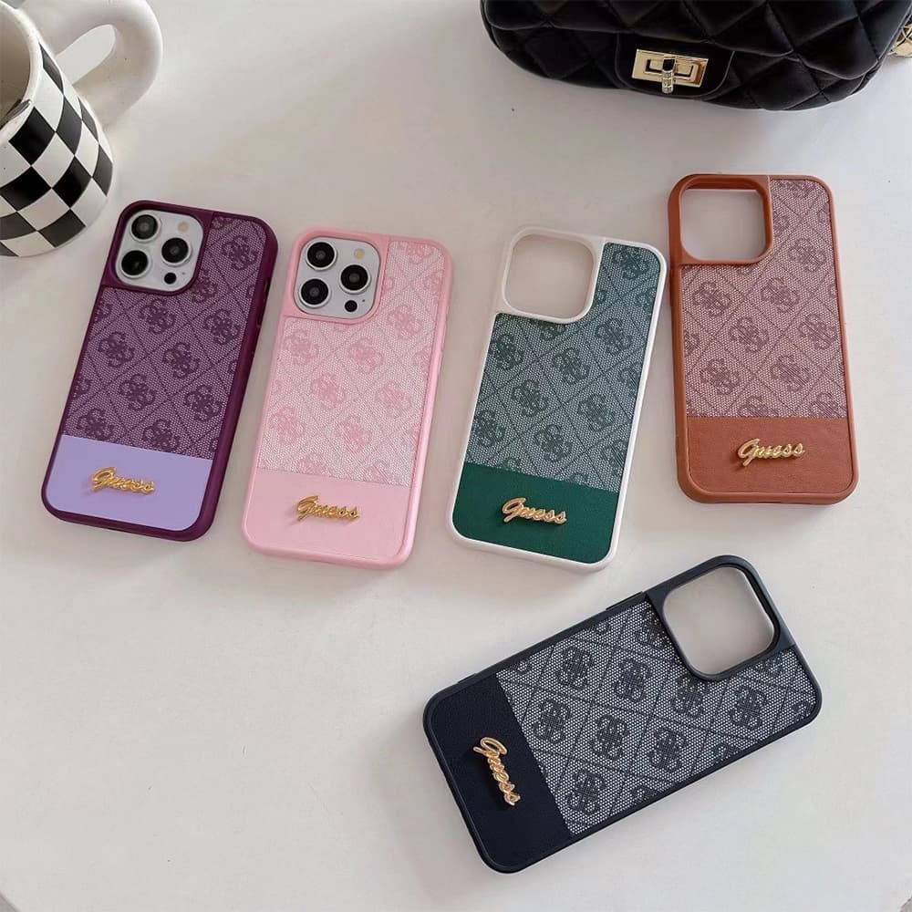 GUESS Floral Pattern with Gold Logo iPhone Case (5 Colors)