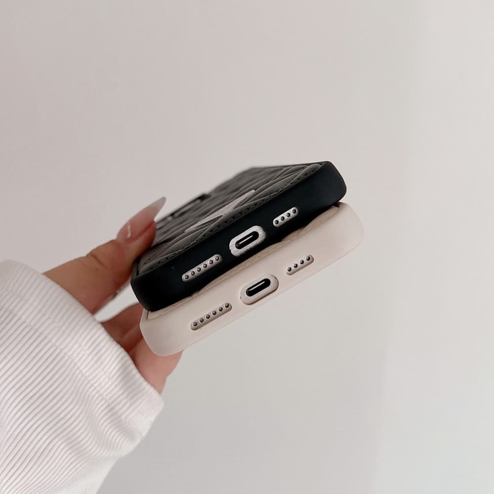Prada Quilted Pattern with Triangle Logo iPhone Case