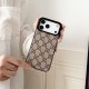 LV Gucci Burberry Large Hole Leather Covered iPhone Case