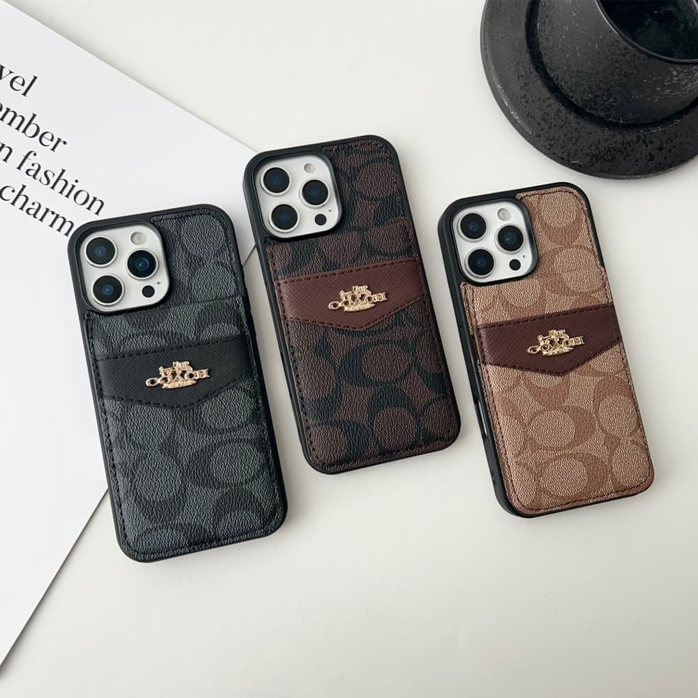 Coach Flip Cover with Card Slots iPhone Case (3 Colors)