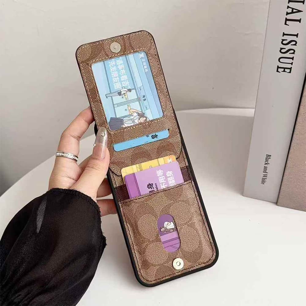 Coach Flip Cover with Card Slots iPhone Case (3 Colors)