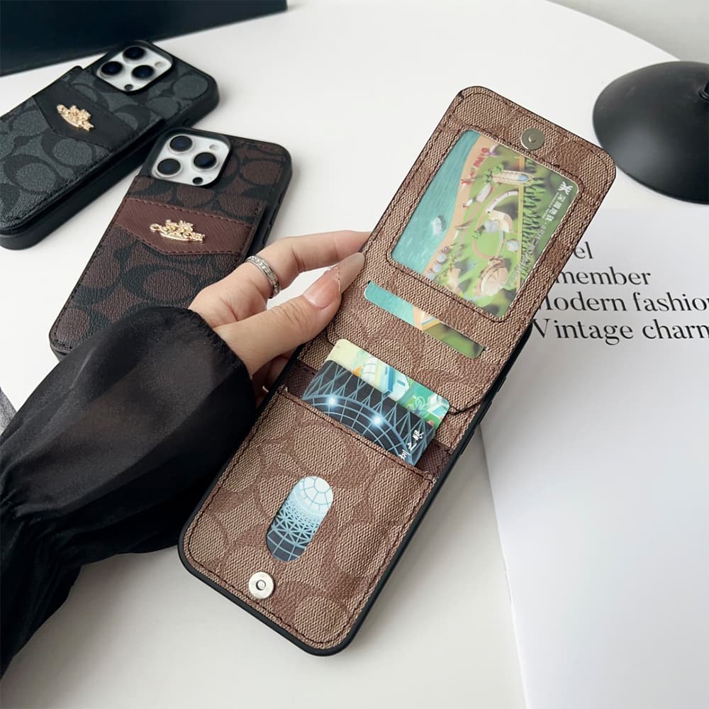Coach Flip Cover with Card Slots iPhone Case (3 Colors)