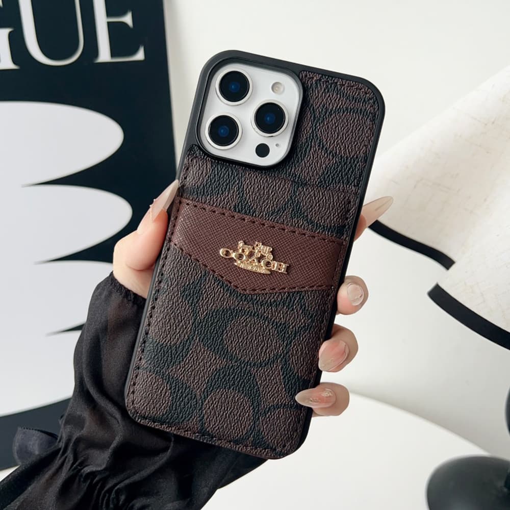 Coach Flip Cover with Card Slots iPhone Case (3 Colors)