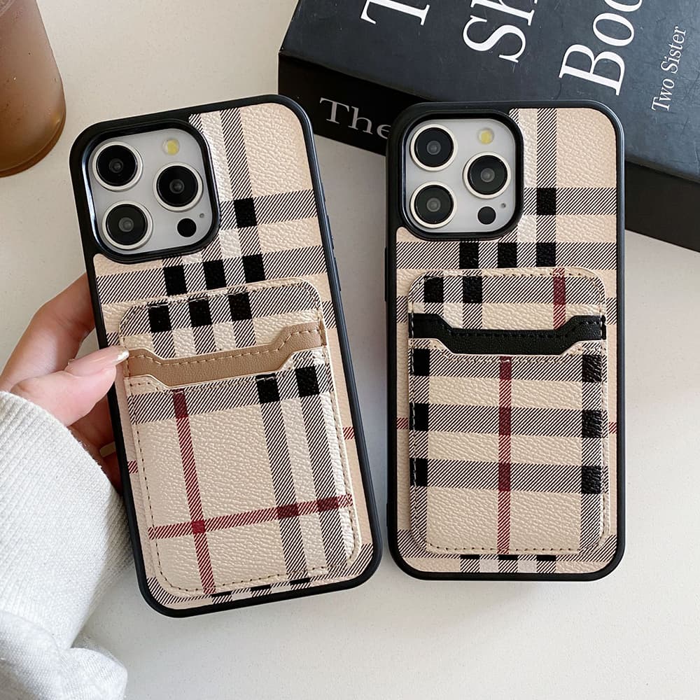 Burberry Classic Check with Double-layer Card Slots iPhone Case