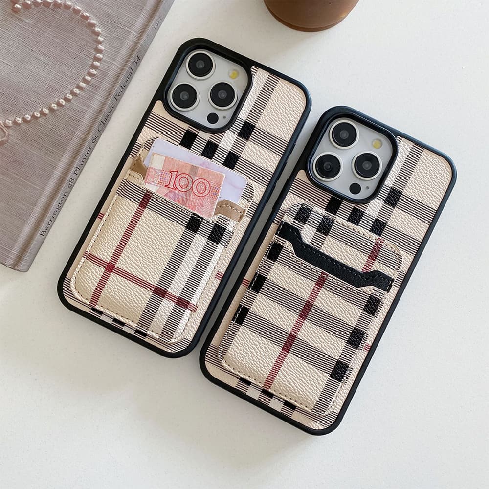 Burberry Classic Check with Double-layer Card Slots iPhone Case