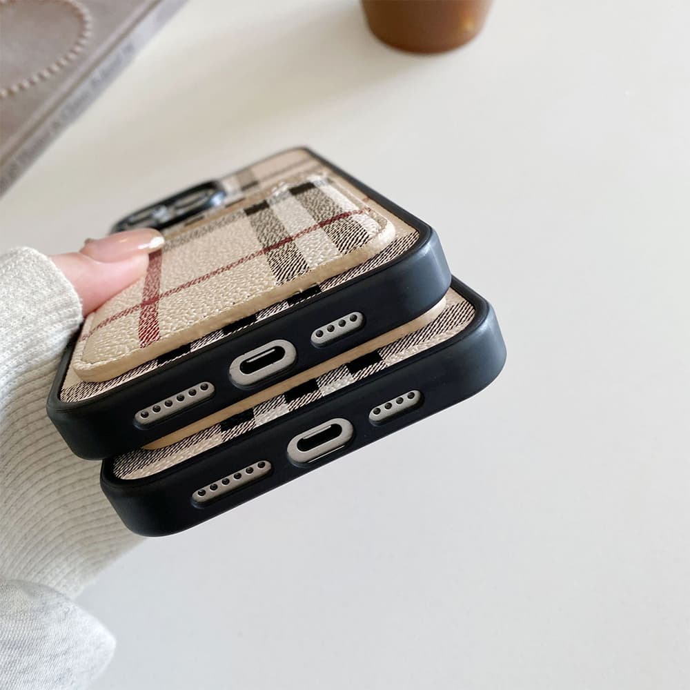 Burberry Classic Check with Double-layer Card Slots iPhone Case