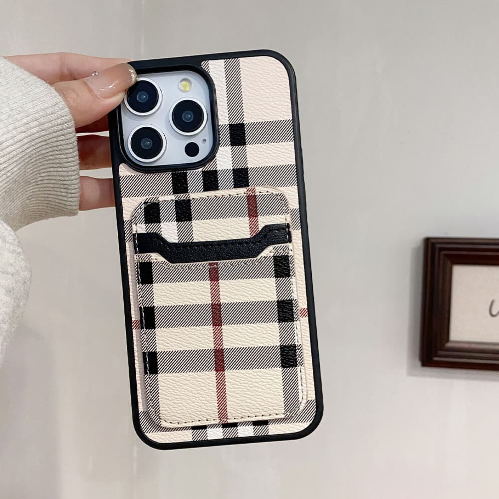 Burberry Classic Check with Double-layer Card Slots iPhone Case