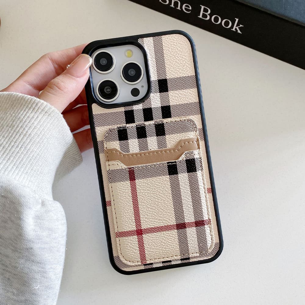 Burberry Classic Check with Double-layer Card Slots iPhone Case