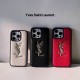 YSL Gold Logo & Leather Texture Embossed iPhone Case (3 Colors)